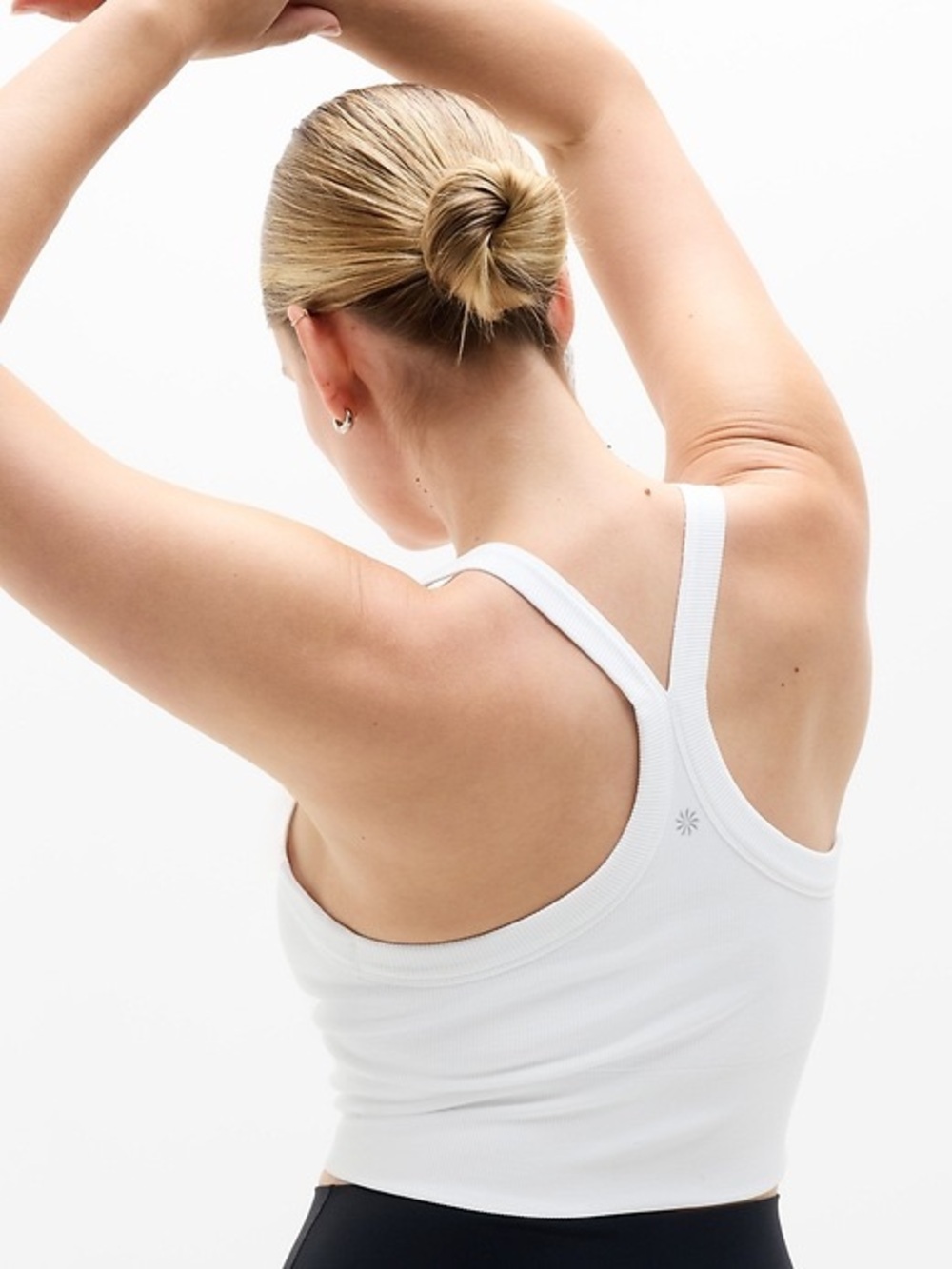 Athleta Aurora Seamless Crop Rib Strappy Tank Top - White Medium